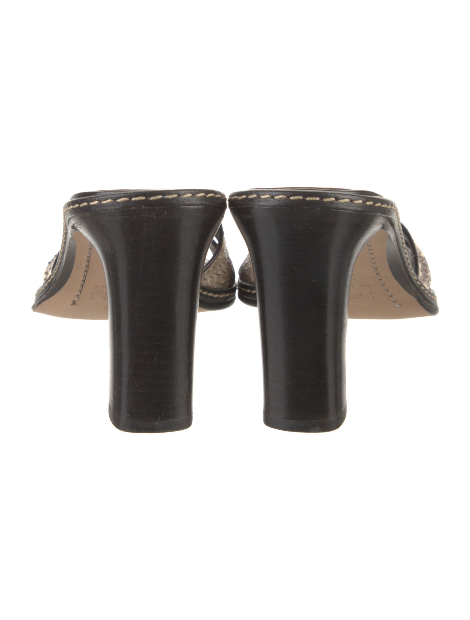 Lambertson Truex Leather Animal Print Slides